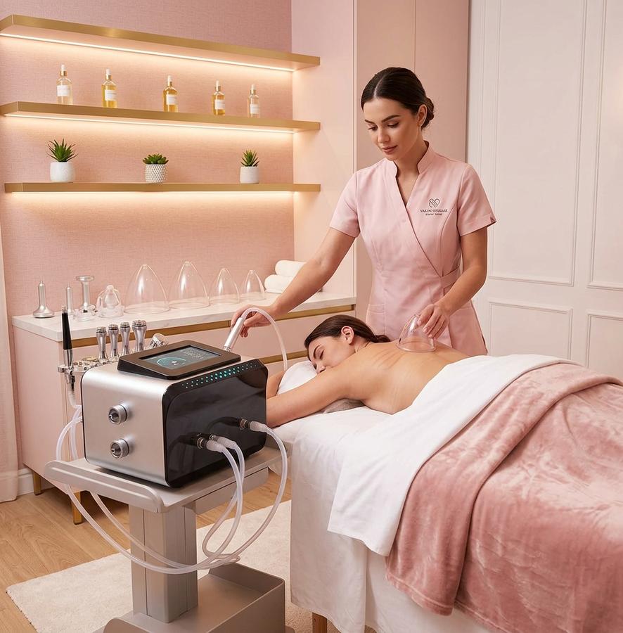 Vacuum therapy machine treatment session