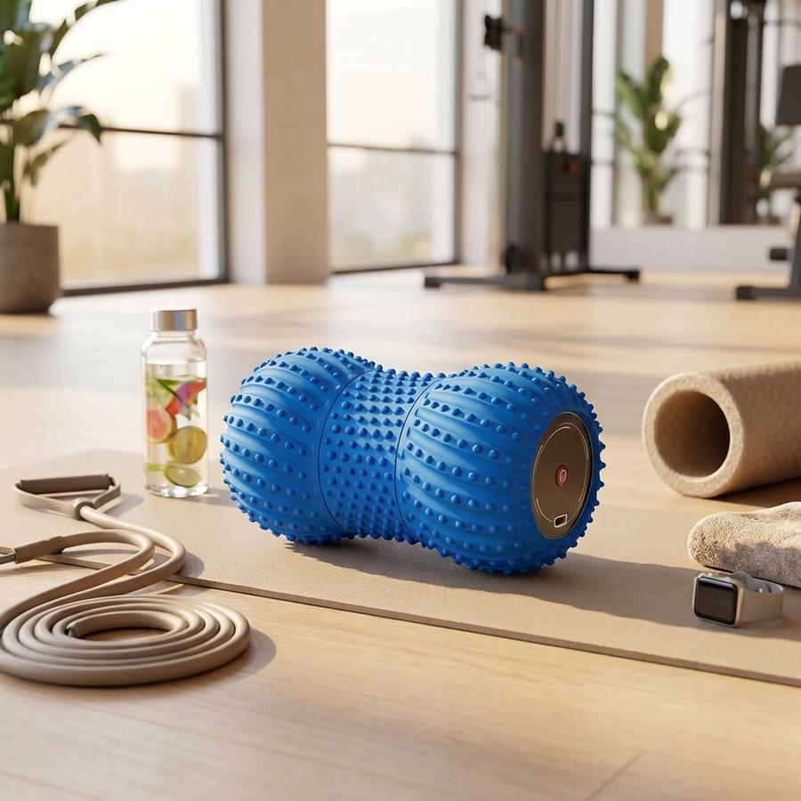 Vibrating peanut massage ball in fitness setting